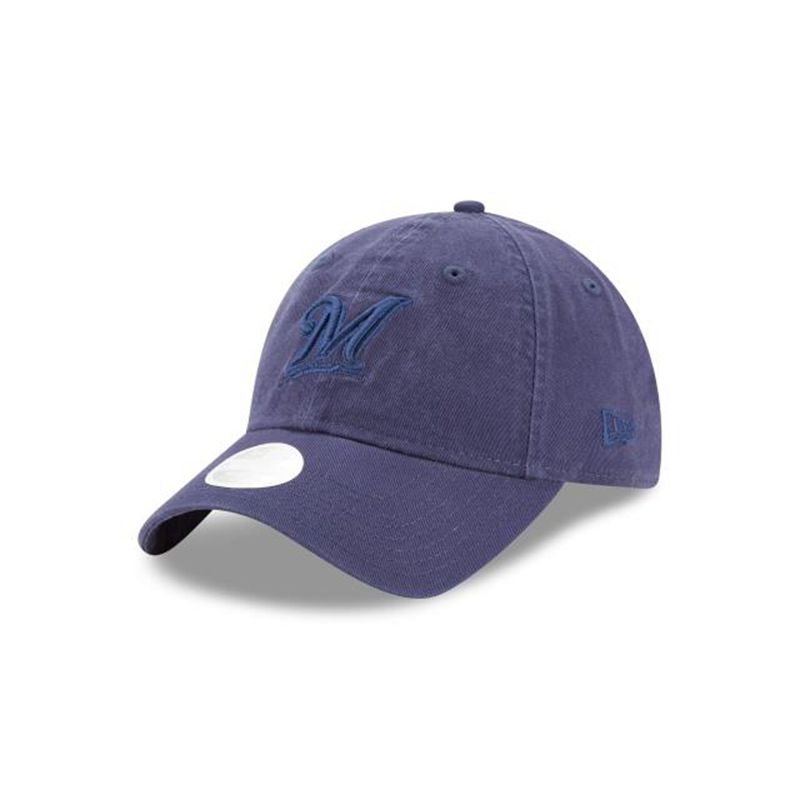 MLB Milwaukee Brewers Womens Core Classic 9Twenty Adjustable (XGX8015) - Blue New Era Caps